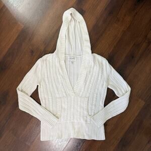 Vintage Y2K Aeropostale Cable Knit V-Neck Sweater Bella Swan Rabbit Hair Fits Lg